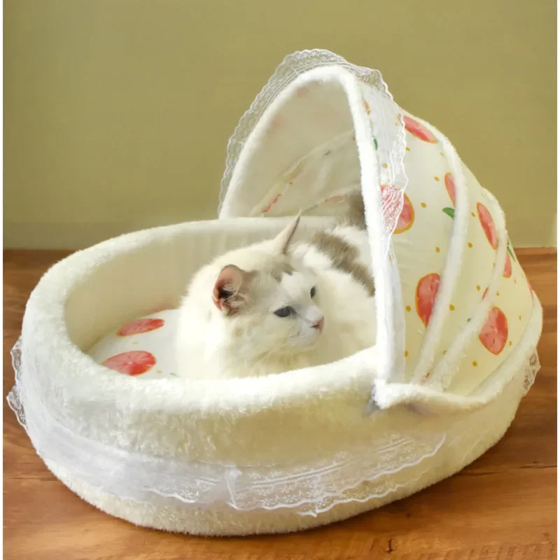 Warmth Cat's House High Elasticity Non Collapse Pet Bed Dismantling Design Cradle Hut Comfortable Soft Kennel for Cat Winter