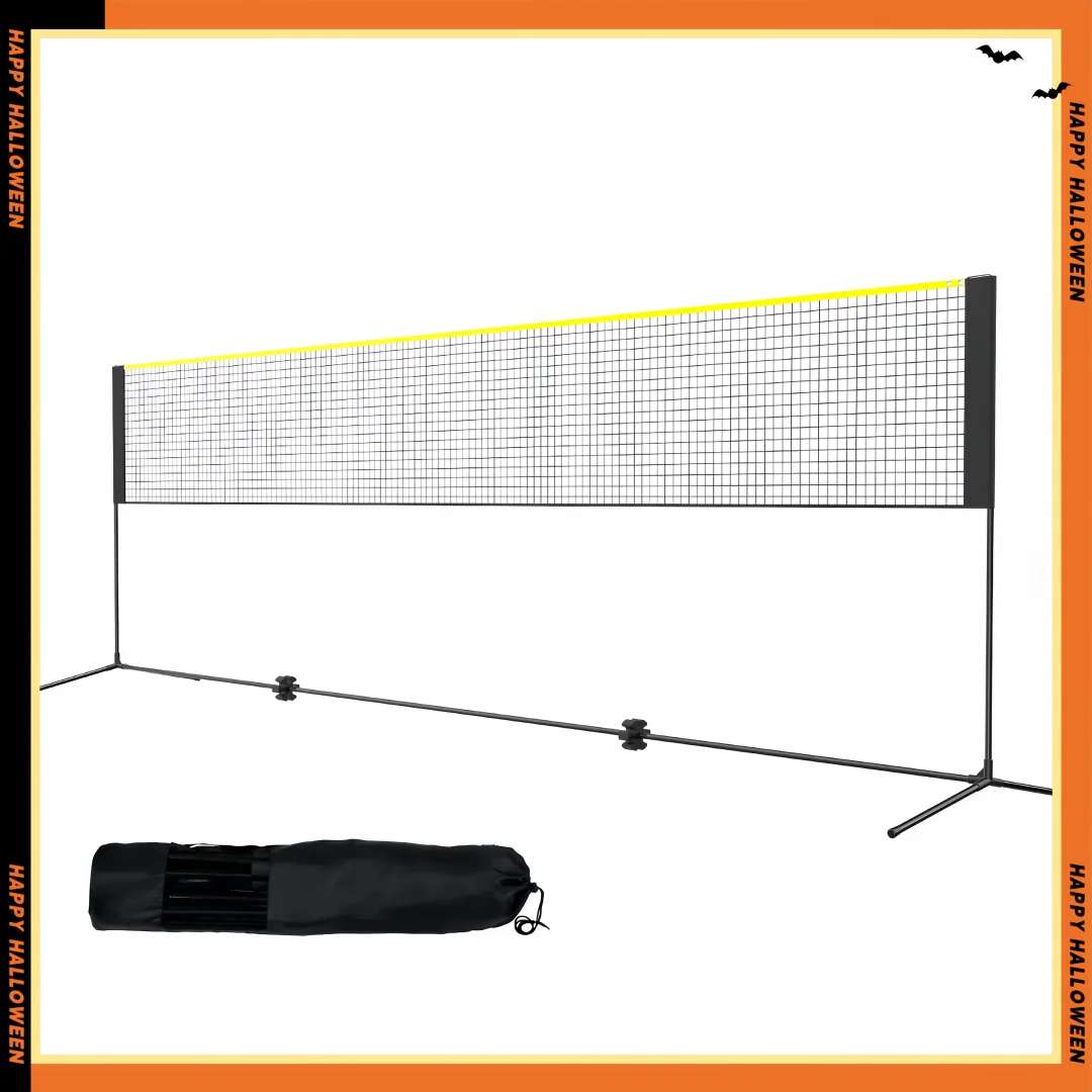 Multi-Sport Net Set: Portable & Adjustable for Badminton, Pickleball, Tennis | 17ft Wide, Foldable Design with Poles
