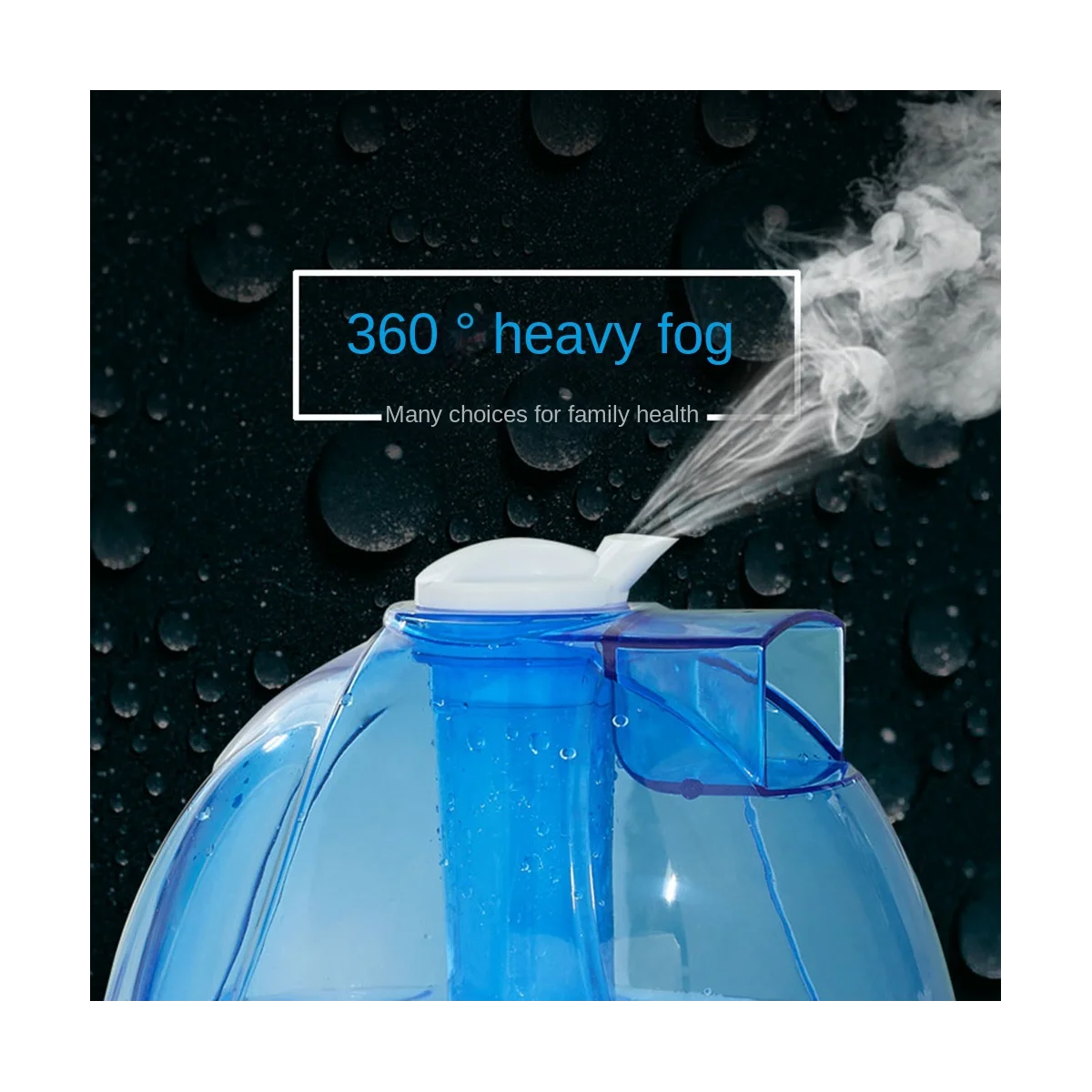 Cool Mist Air Humidifier 2.5L Quiet Ultrasonic Humidifiers for Bedroom & Room-Adjustable-360° Rotation US Plug A