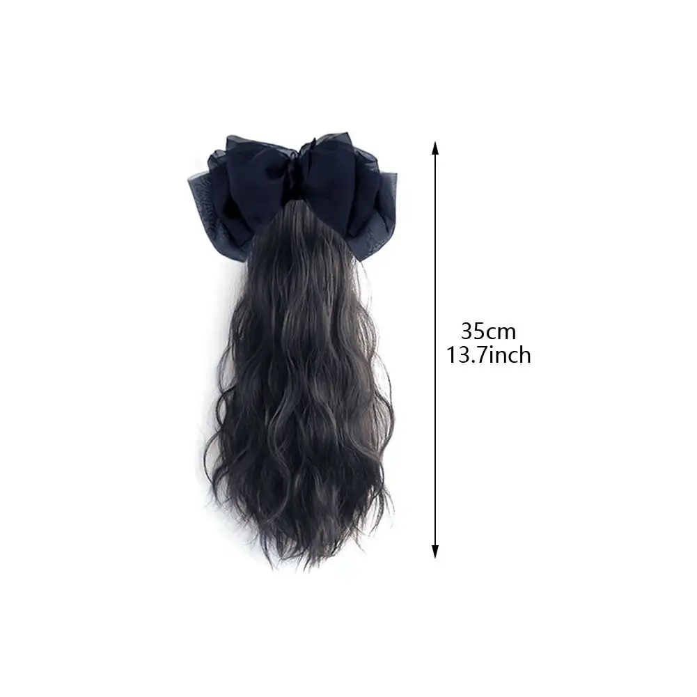 Extensões de rabo de cavalo ondulado encaracolado longo, clipe sintético em extensões de cabelo, elegante natural procurando uso diário, novo