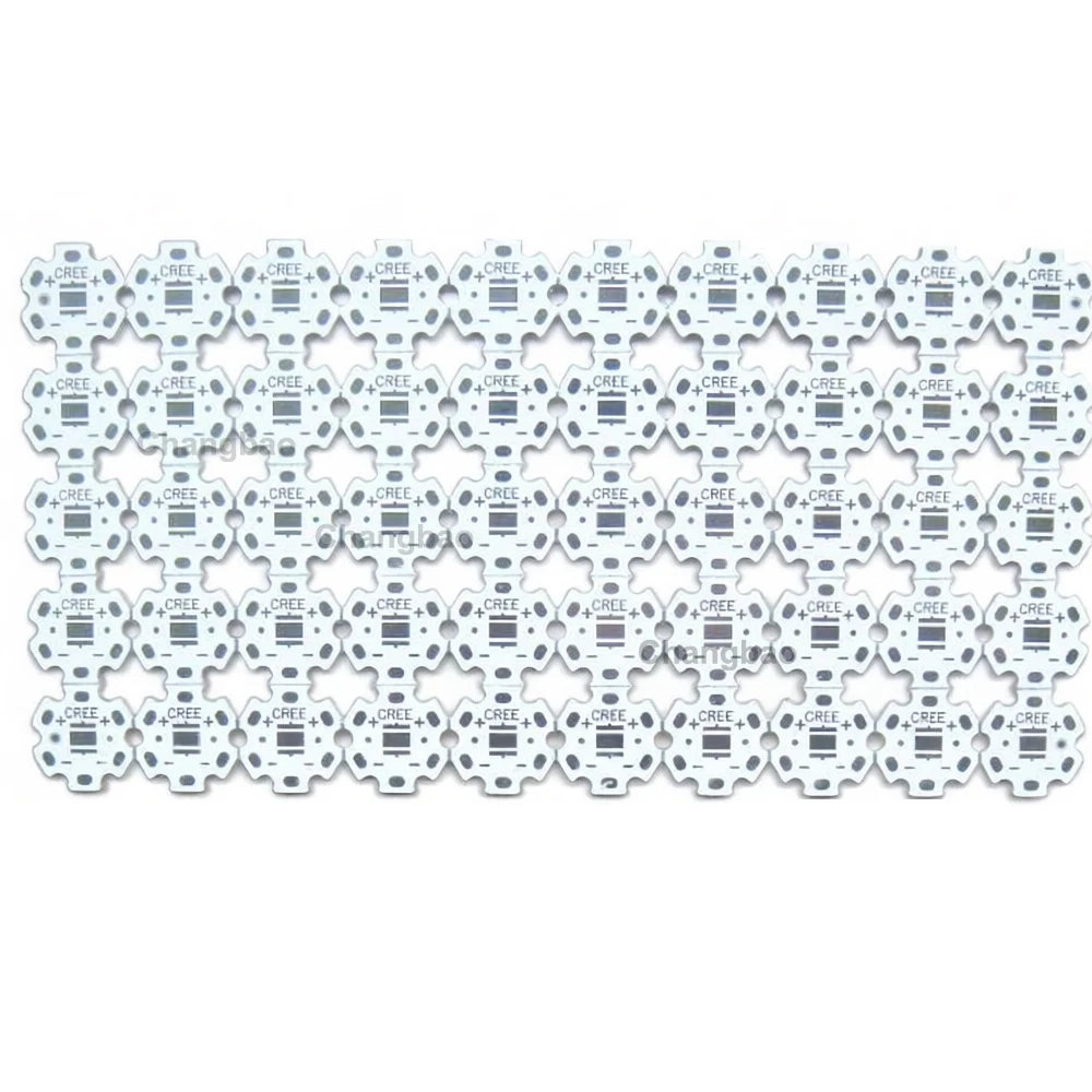 50pcs/lot 20mm 2.0W/MK High Thermal Conductivity Aluminum Star PCB for XML/XML2 XHP50 5050SMD High Power Leds