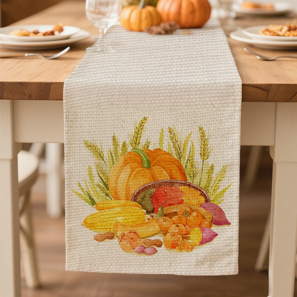 

table runners autumn Pumpkin pattern Table decoration and accessories for Harvest Festival Thanksgiving Day tablecloth