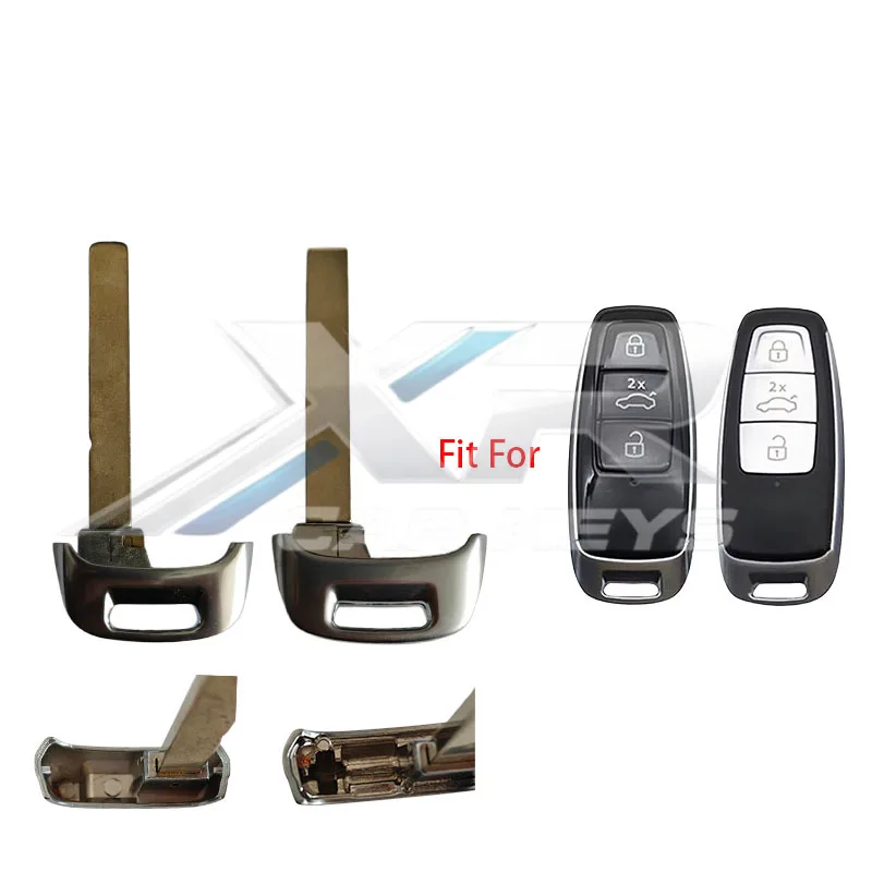Uncut Insert Emergency Key Blade Replacement for Audi A3 A3L A6 A6L SQ7 Q7 TT A8L 2 Smart Remote Key Fob