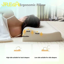 JFLEGAL Thai Natural Latex Pillow Ergonomic Pillow Neck Guard Latex Wave Pillow Adult 60*40*10/12cm Massage Pillows for Sleeping