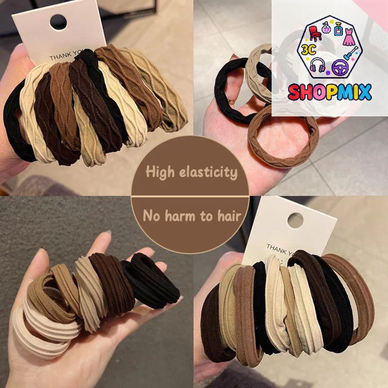Corde à cheveux sans couture à haute élasticité pour femmes et filles, 10 pièces, support queue de cheval Durable, bande de caoutchouc Simple, accessoires pour cheveux de tempérament