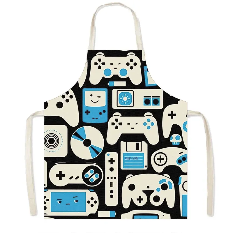 L Paused My Game To Be Here Print Cooking Apron Video Game Fans Household Cleaning Clothing Gamepad Pinafore Chef Kitchen Aprons