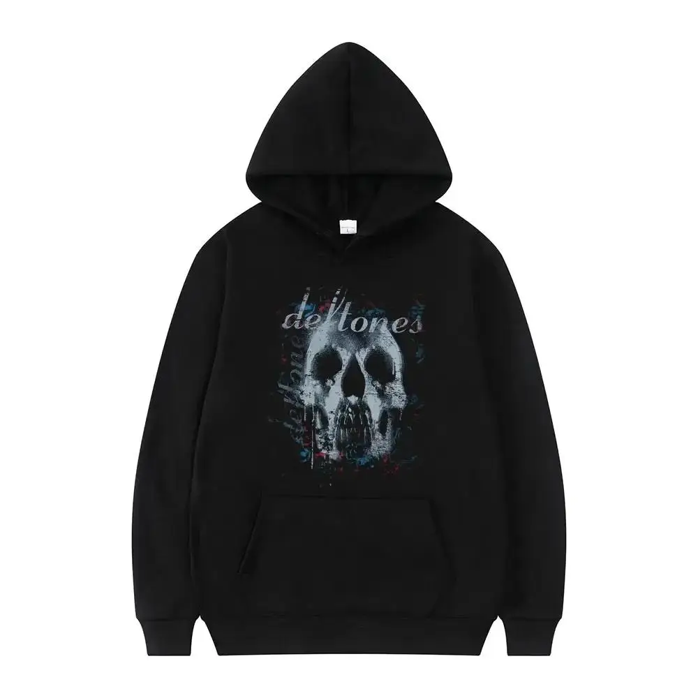 

Новые модные худи Deftones с принтом, унисекс, больших размеров, в стиле ретро-панк, для мужчин и женщин, уличная одежда с индивидуальным дизайном