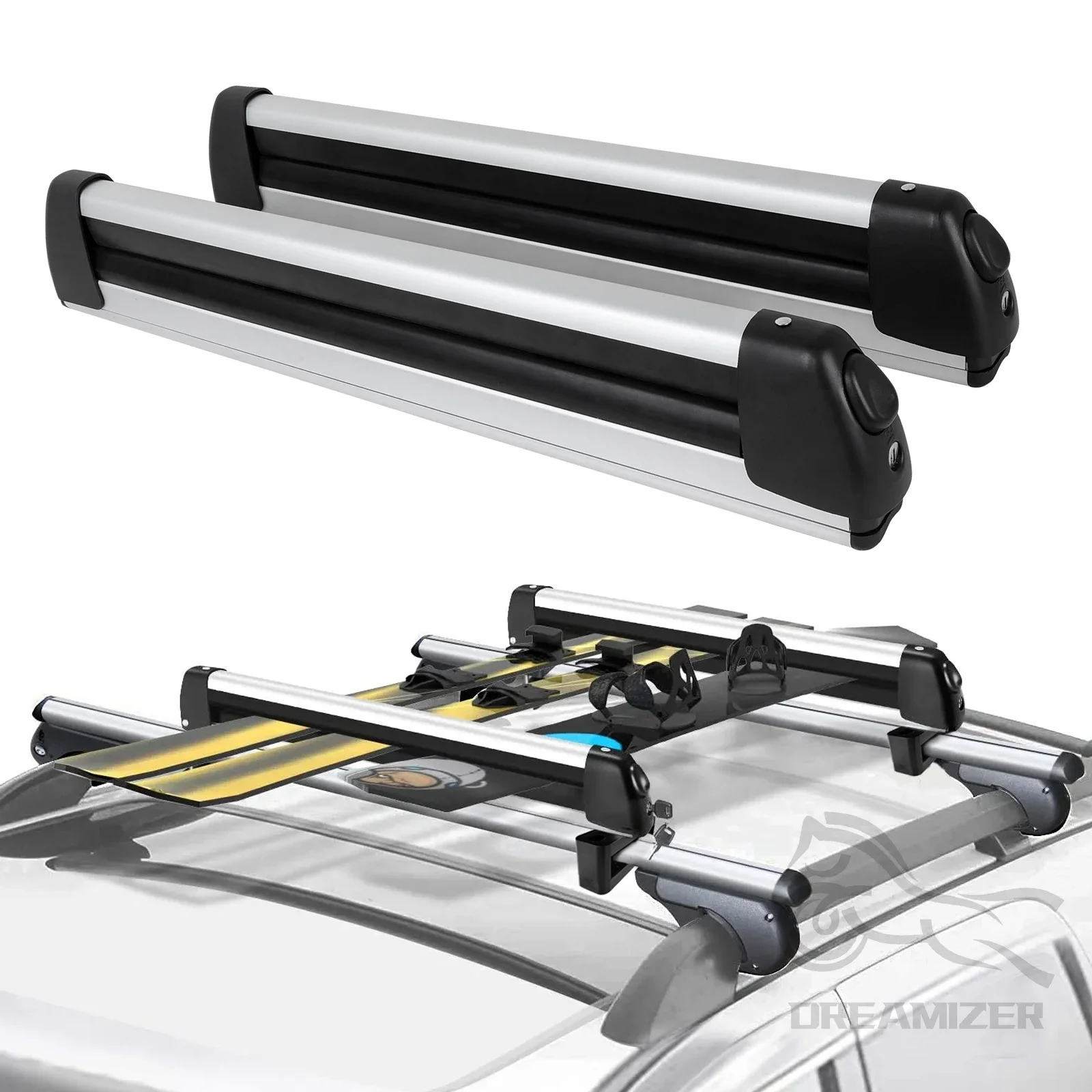 

2 PCS Universal Car Ski Snowboard Roof Racks Snowboard Top Holder Ski Roof Rack Carriers Custom Rack Direct Ski Carrier