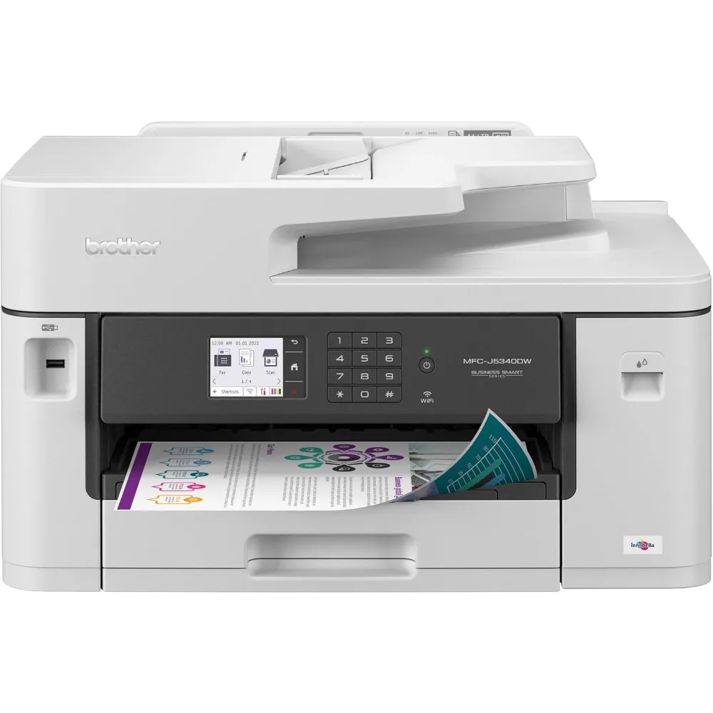 Business Color Inkjet All-in-One Printer with Printing up to 11”x17 (Ledger) Size Capabilities