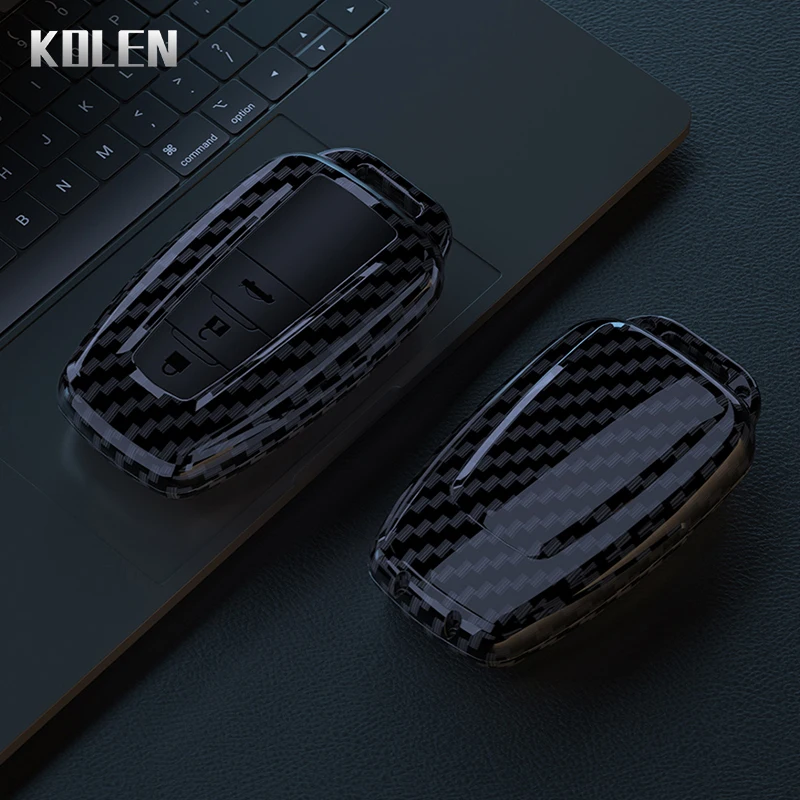 ABS Carbon Fiber Car Key Case Cover Shell For Toyota Prius Camry Corolla CHR C-HR RAV4 Land Cruiser Prado Protector Accessories