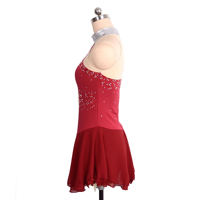 Children and adult figure skating costumes; sequined dresses for girls' performance competition level exams