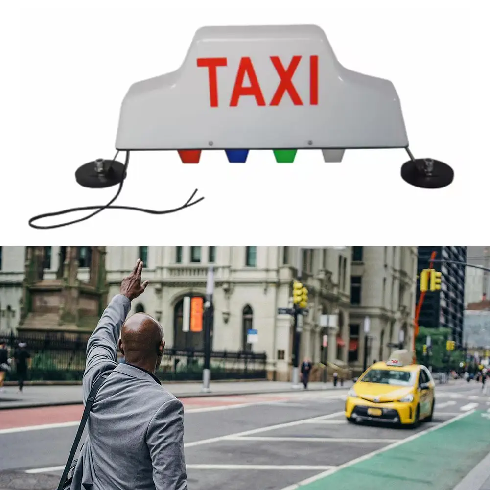

New 12V DC Roof Waterproof Top Sign Cab Lamp Light Universal Sign Signal Magnetic Color Light LED Lamp Strong 21W Top TAXI F3H6