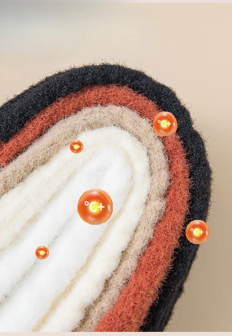 Neue Kühle Frauen Schwarz Weiß Baumwolle Dicke Socke Solide Herbst Winter Warme Dame Weibliche Mittleren Rohr Boden Socken Für Frauen – Detail 6