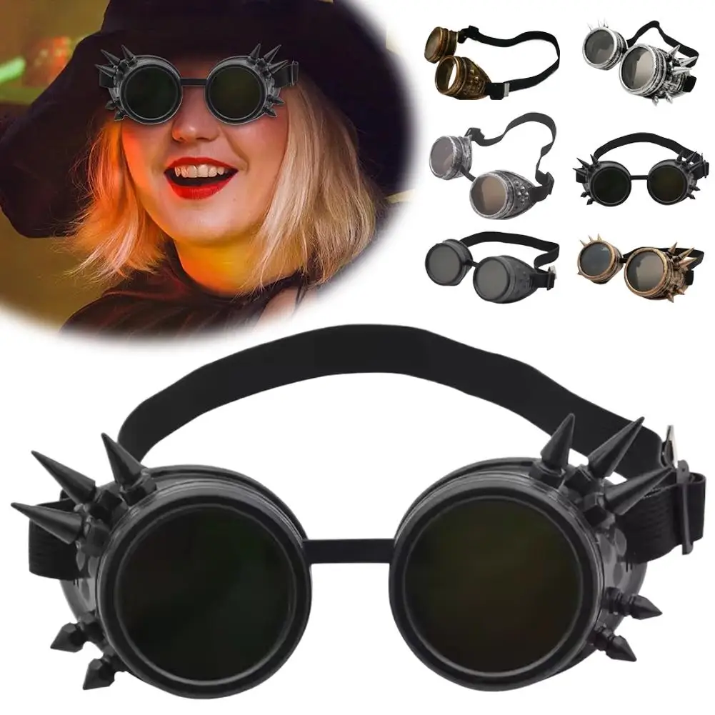 Motorcycle Steampunk glasses - Retro Gothic Protective Goggles for Driver, Halloween Decor Costume Party Eyewear