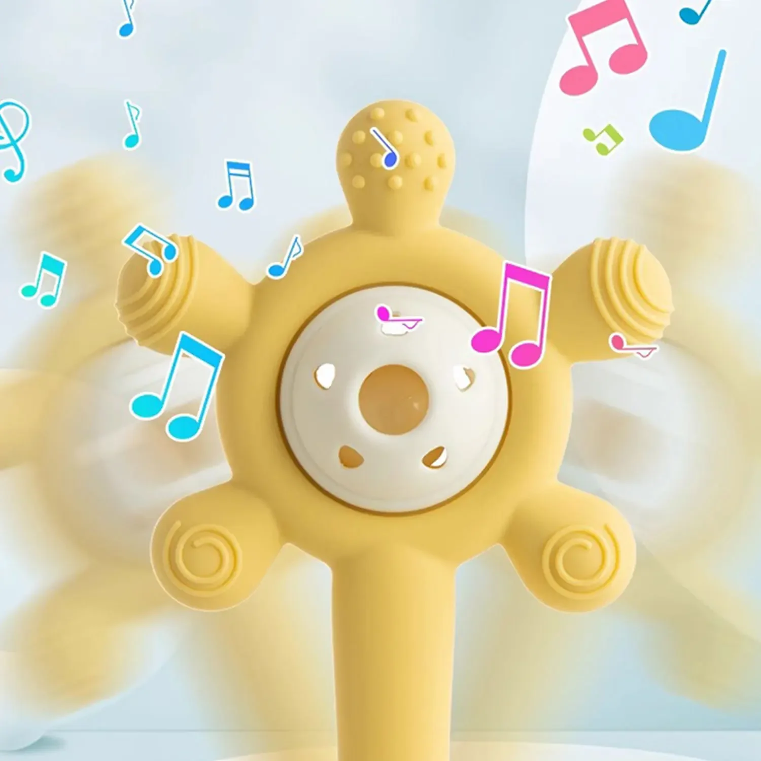 Il bastoncino molare per massaggiagengive con sonaglio non contiene BPA, materiale in silicone alimentare, giocattoli lenitivi per bambini, una varietà di opzioni