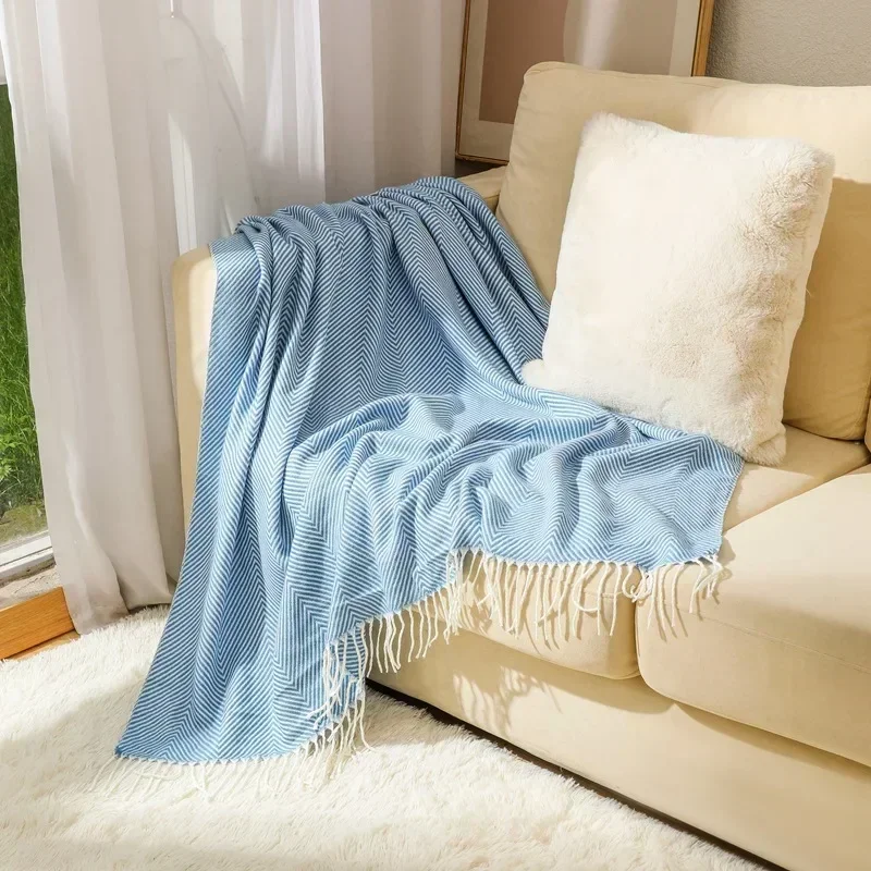 Nordic Knitted Blanket Stitch Plaid Sofa Throw Blanket Office Picnic Summer Bedspreads for Bed Decorative Winter Thread Blankets