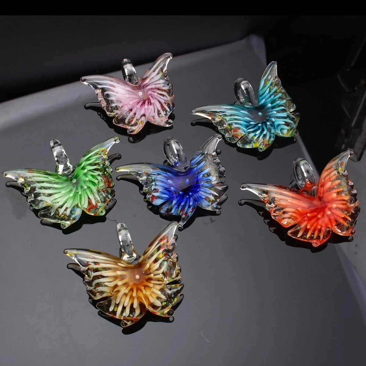 Wholesale Lot 6Pcs Lovely Animal 3D Butterly Shape Pendant Fit Necklace Wedding Engagement Party Valentine Gift