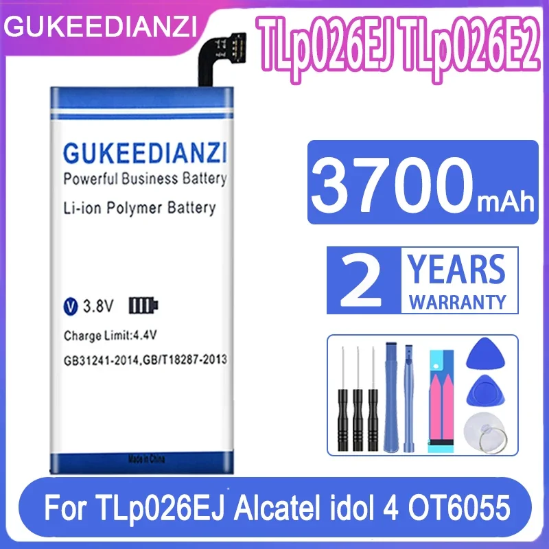 GUKEEDIANZI 3700mAh TLp026E2 Battery for TLp026EJ Alcatel Idol 4 Idol4 OT6055 6055H 6055Y 6055U 6055 6055K 6055B battery