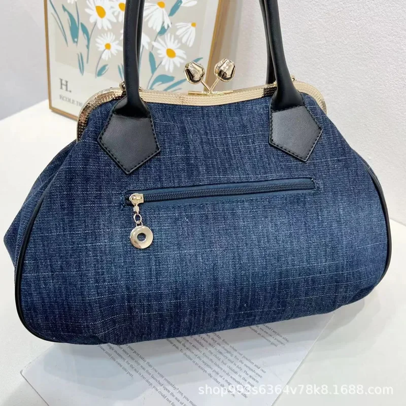 Yao Dong, nueva moda, bolso de mano de gran capacidad para mujer, estilo europeo y americano, bolso cruzado con diamantes de vaquero y flores para mujer