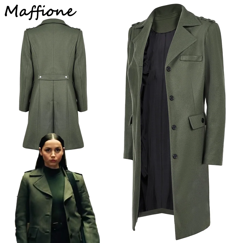 

Rooney Cosplay Dark Green Coat Costume 2025 Movie From the World of John Wick Ballerina Disguise Uniform Outfits Halloween Suits