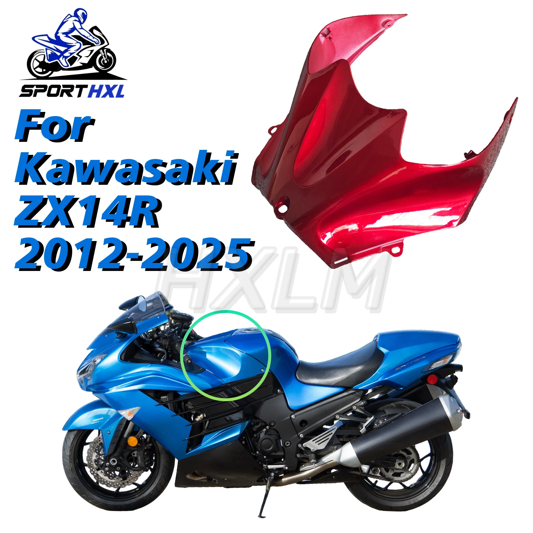 Custom Painted Moto Fairing Gas Fuel Tank Cover Cowl Glossy Red ZX14R Fit For Kawasaki ZX14R 2012 2020 2025