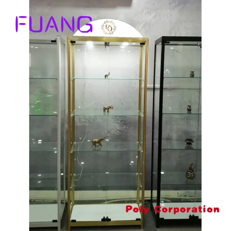 Imagem -06 - Standing Tower Lock Display Rack Shopfitting Glass Door Display Cabinet Jewellery Shop Display Case Smoke Shop Showcase