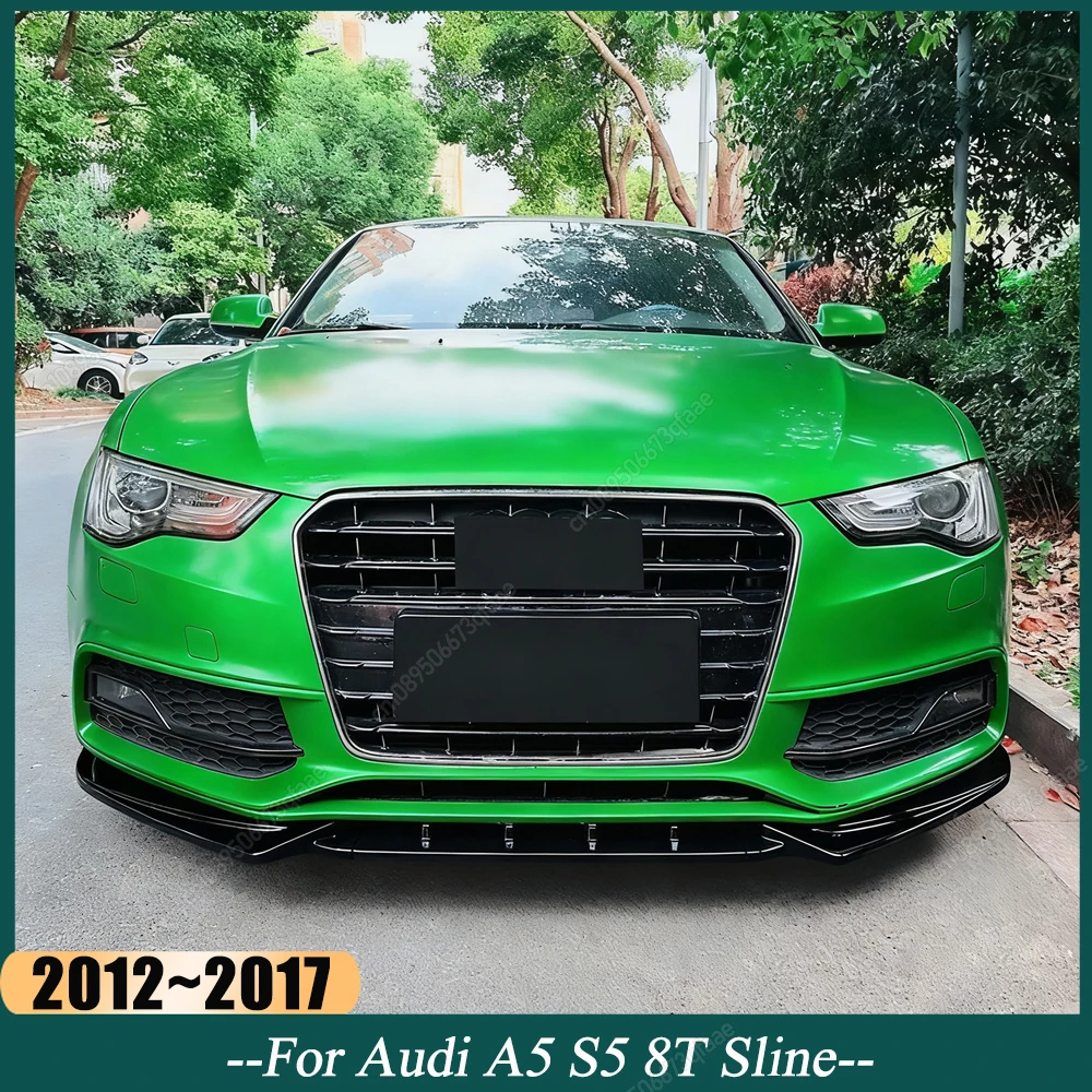 

ABS Gloss Black Front Bumper Lip Spoiler Diffuser Splitter For Audi A5 S5 8T Sline 2012 2013 2014 2015 2016 2017 Bodykits Tuning