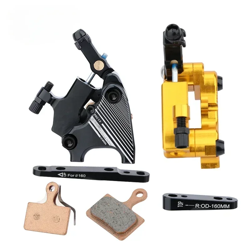 Road Bike Brake Calipers Front & Rear 140mm 160mm Rotor 2 Piston Line Pulling Hydraulic Disc