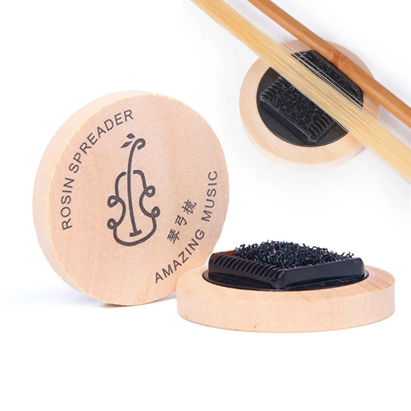 1PCS Cleaning Tool Black Violin Bow Hair Brush Wood Round Violin Bow Tail Comb Durable DIY Erhu Bow Brush Students Use