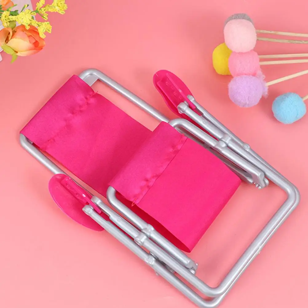 3 Pcs Foldable Chairs Mini Leisure Tiny Furniture Compact Beach Fairy Dollhouse Rosy