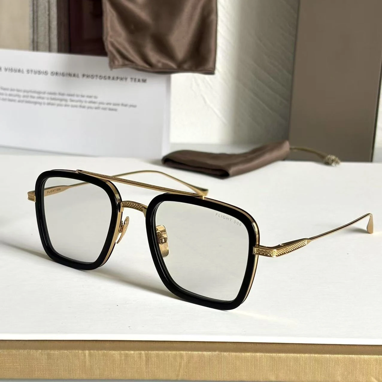 DT FLIGHT 006 Luxe heren- en dameszonnebril Topkwaliteit 18K Designer Brillen Acetaat UV400