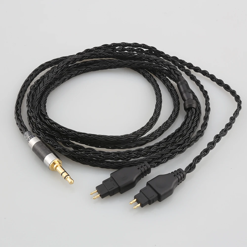 2.5mm/3.5mm/4.4mm HiFi 16 Core Black 7N OCC Earphone Cable For Sennheiser HD580 HD600 HD650 HDxxx HD660S HD58x HD6xx Headphone