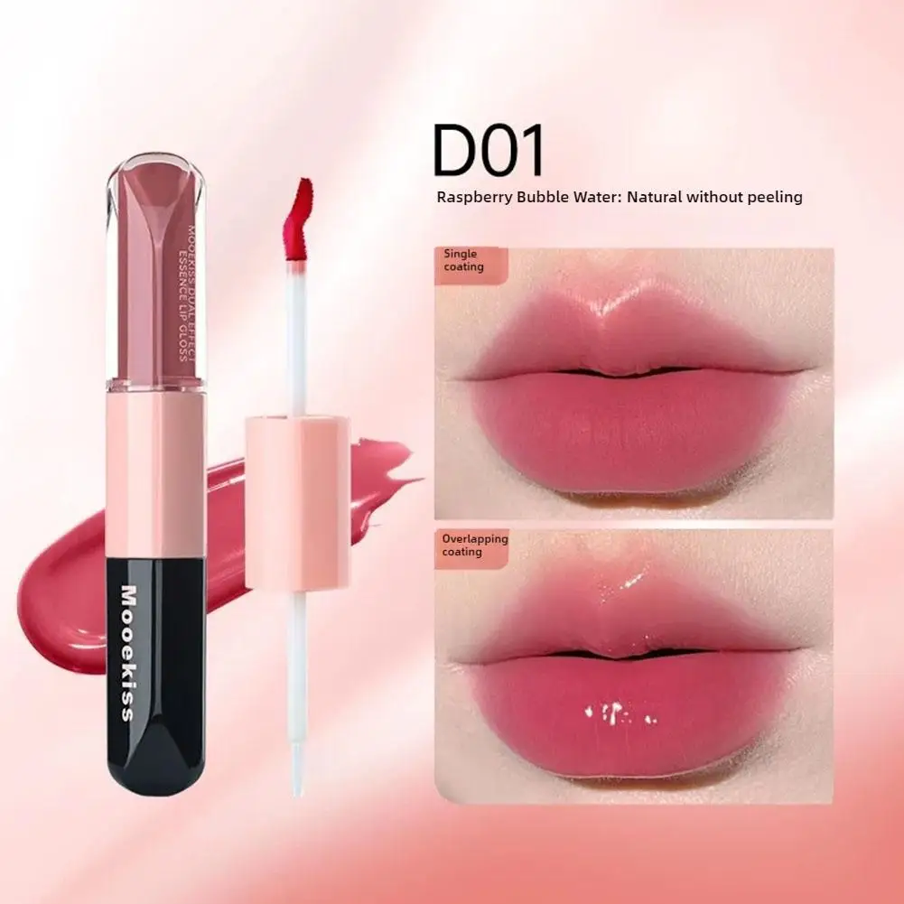 Tweekoppige Hydraterende Spiegelglans Langdurige Make-up Hydraterende Vloeibare Cup Niet Natuurlijke Waterdichte Stok Lippenstift P8Z3