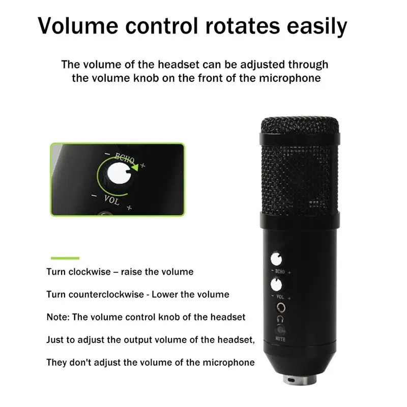 【lucky】 USB Condenser Microphone USB Computer Recording Live Gaming Video Conference Microphone for Laptop Desktop PC