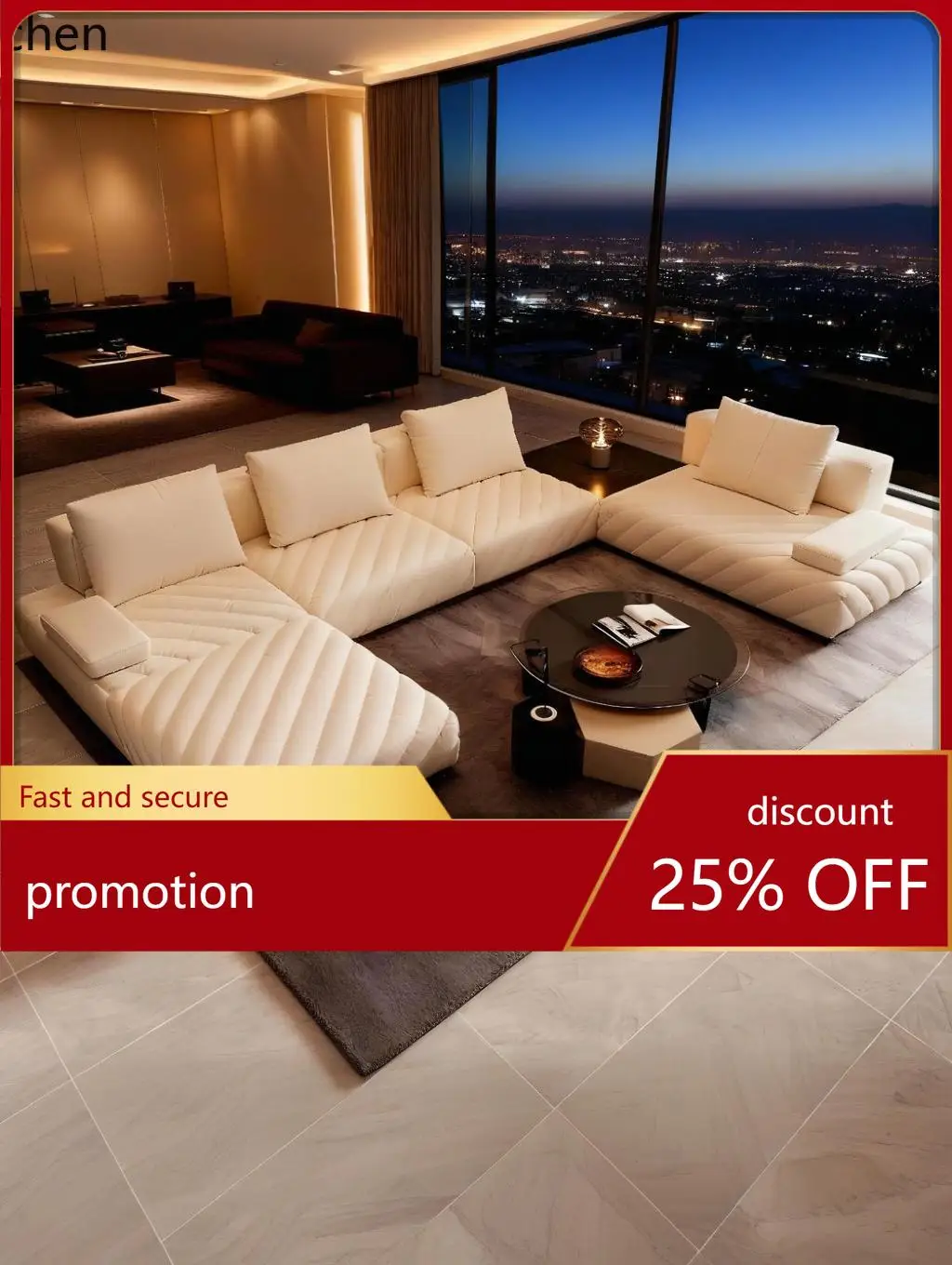 ZML Sofa Set High-End Large Flat Floor Horizontal Living Room Premium Feel Complete Sofa Set