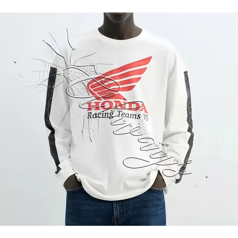 

Новинка 2026, мужская и женская футболка Honda Racing Sport Speed Dry с длинными рукавами, мото для любителей бездорожья, солнцезащитная футболка для горного велосипеда