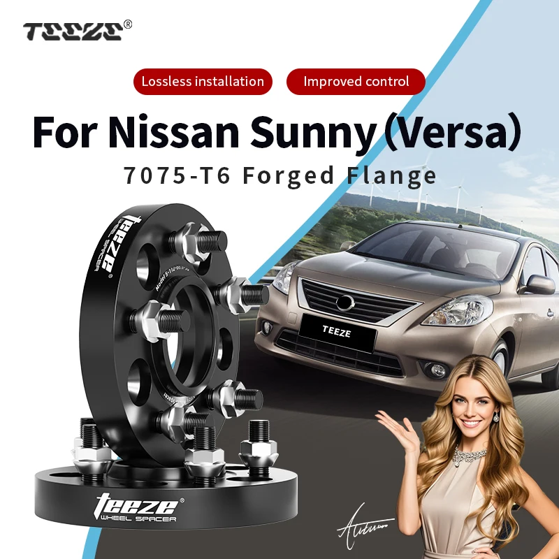 Teeze 2/4pcs 4x100 CB60.1mm M12x1.25 Hub Centric Black Forged wheel spacer For Nissan Sunny Flange Plate15/20/25/30/35mm