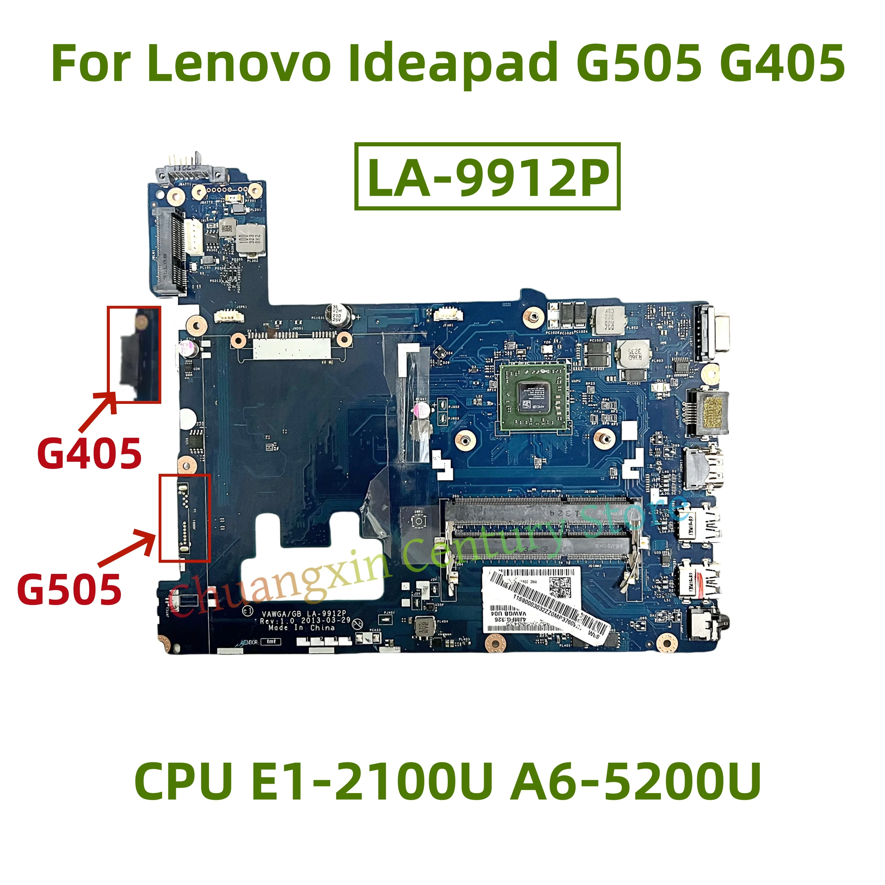 

LA-9912P motherboard is suitable for Lenovo Ideapad G505 G405 laptop computer with CPU E1-2100U A6-5200U 100% test ok shipment