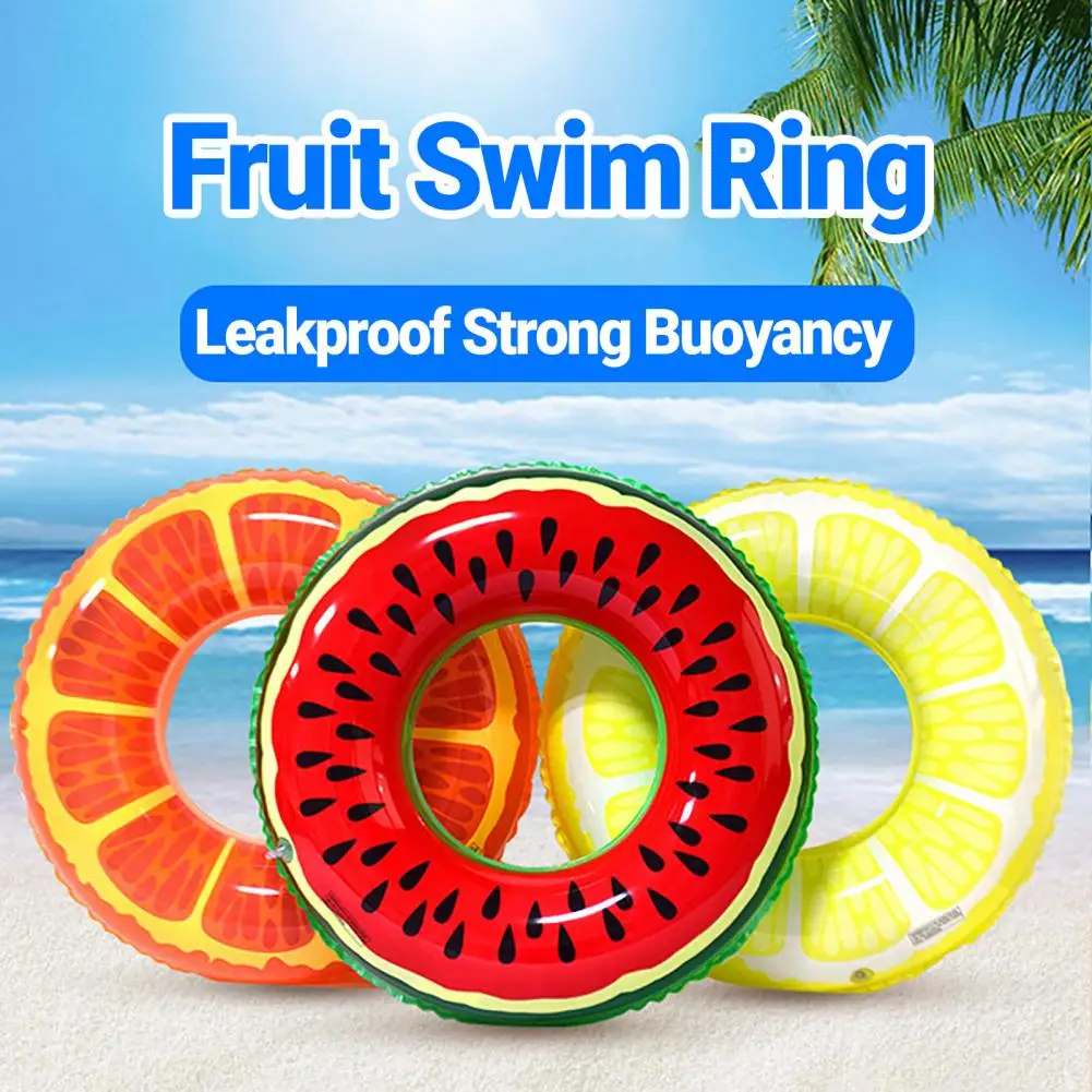 3Pcs Swimming Rings For Adults Strong Buoyancy Swimming Rings Watermelon Orange Lemon Pattern Inflatable Swimming Rings