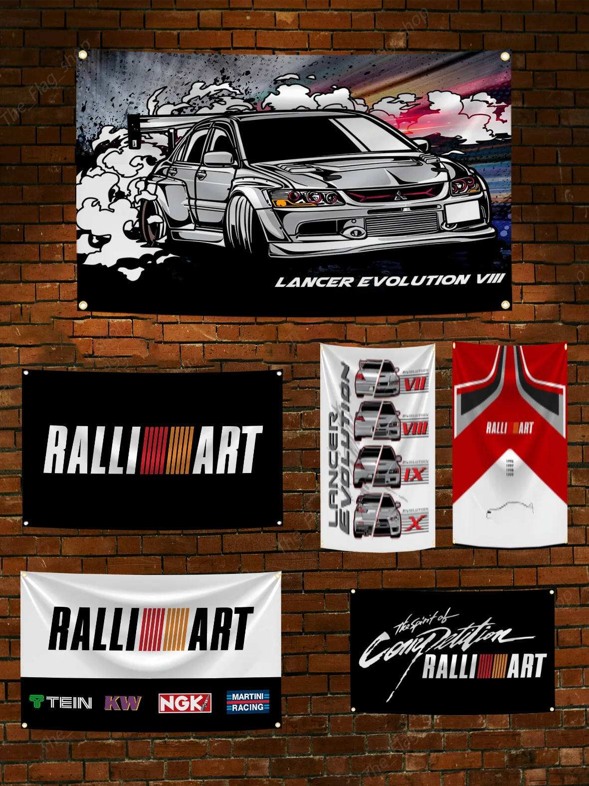 90x150cm Ralliarts Lancer Evolution Jdm Performance Car Flag Polyester Digital Printing Banner for Garage Decoration Tapestry