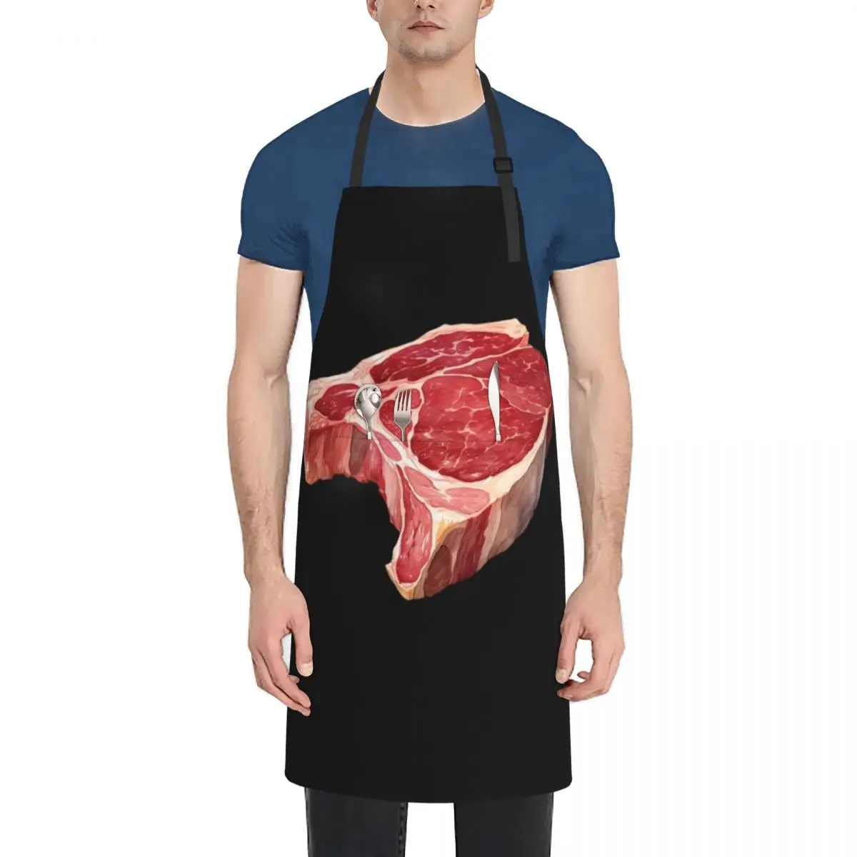 

Premium Cut Raw Beef Steak Apron for home useful pieces Restaurant Utensils For Kitchen Woman Kitchens Apron