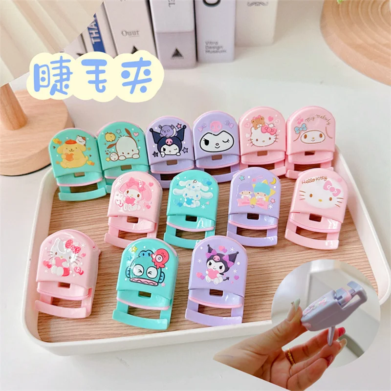 

New Hellokitty Eyelash Curler Makeup Sanrio Anime Kuromi Folding Portable Styling Eyelashes Beauty Cosmetic Makeup Tools