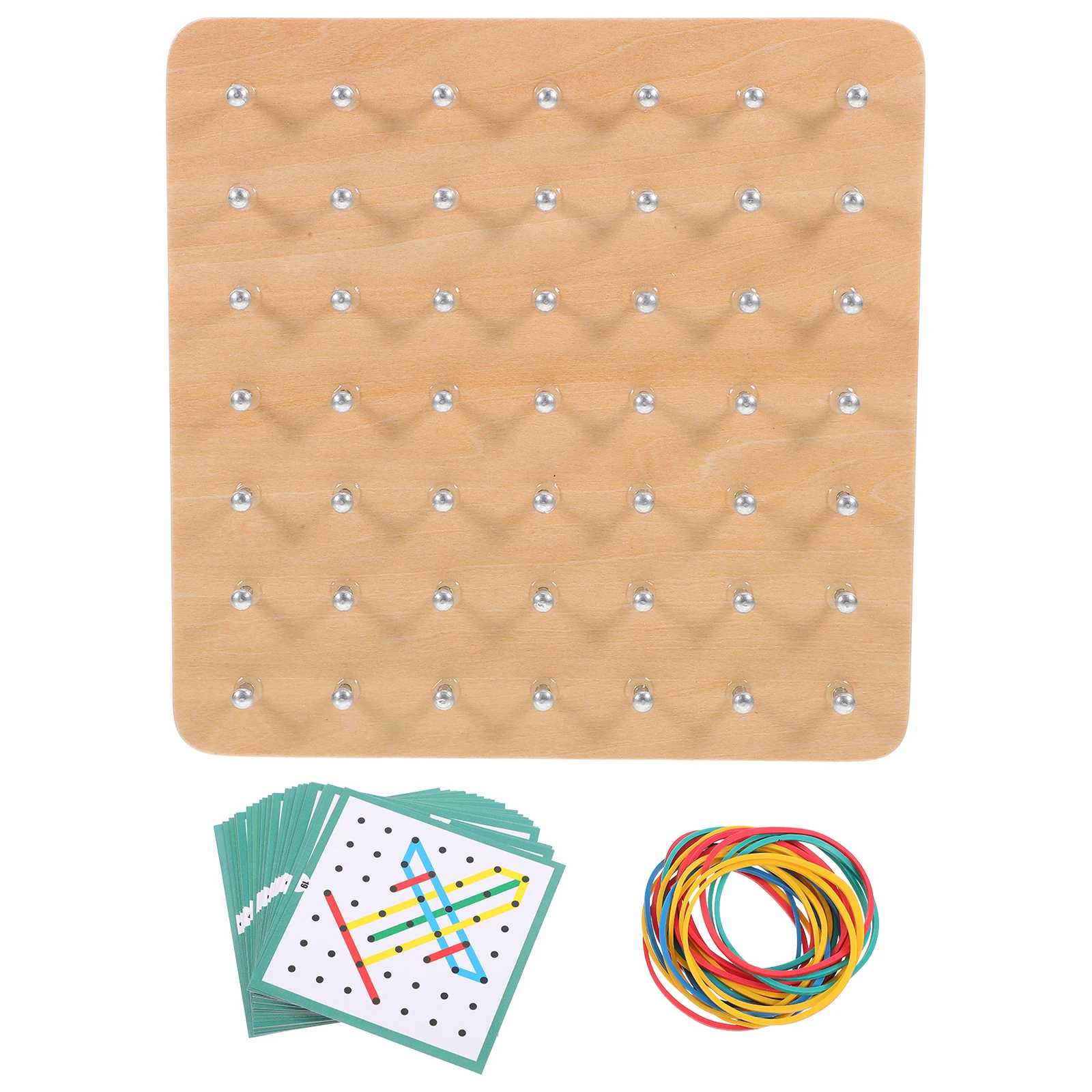 

1 set Wooden Nail Kids Math Toy Early Learning Geoboard Smooth Surface Mathematical Geoboard Geometry Learning Tool Puzzle