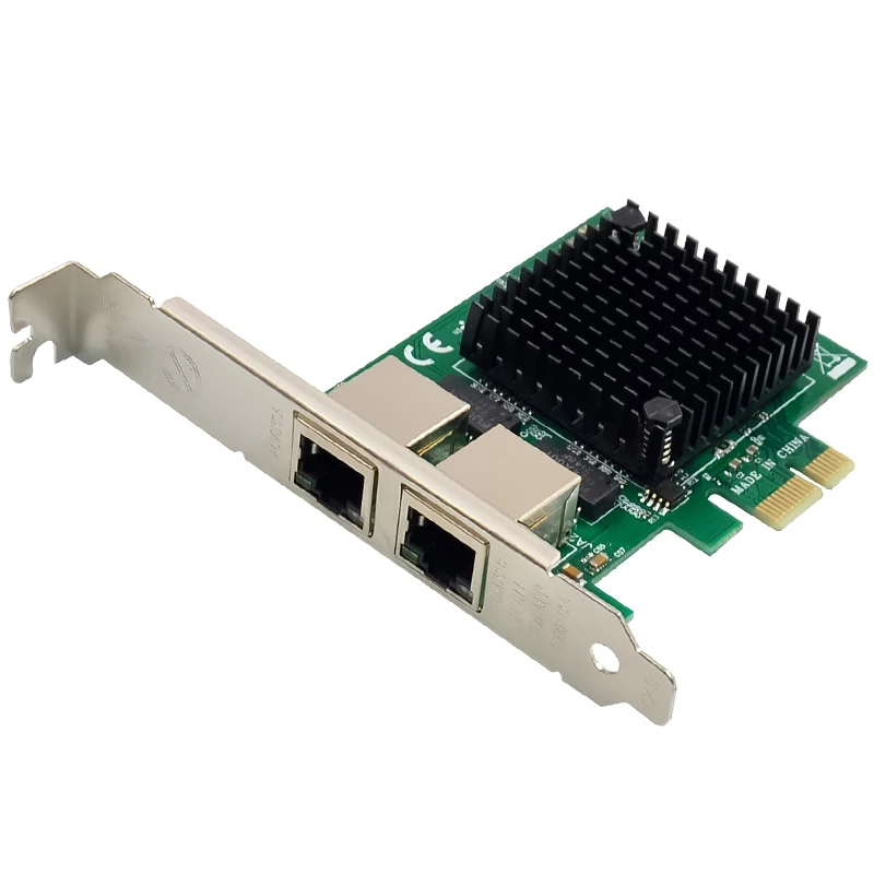 인텔 I82571 듀얼 포트 기가비트 PCI-E 네트워크 카드 1Gbps 이더넷 어댑터 X1 슬롯 녹색 PCB 서버 및 데스크탑 (윈도우/리눅스용)