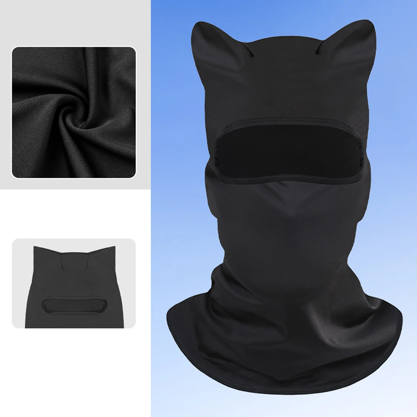 3pcs/2pcs/1pc Outdoor breathable funny standing ear cycling sunscreen balaclava mask hood Suitable for Halloween Mischief