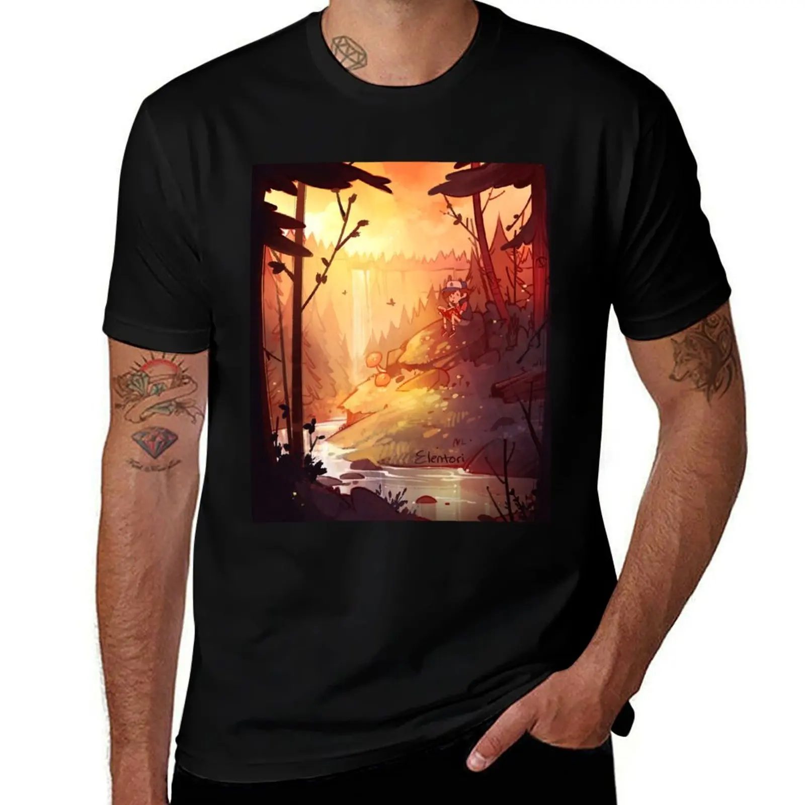 By the Falls T-Shirt Street Style Casual Tee Shirt T-Shirt