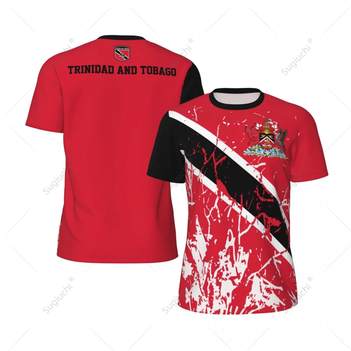 Exclusive design Trinidad And Tobago Flag Grain 3D Printed Men For Running Bike Soccer Tennis Fitness Sports tshirt Mesh T-shirt