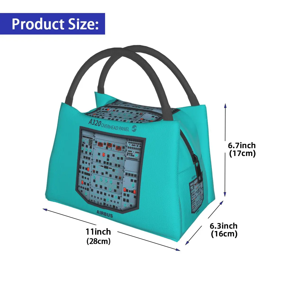 AIRBUS A320 OVERHEAD PANEL Insulated Lunch Bag for Women Bento Storage Food Boxes Container Cooler Thermal Lunch Box Tote