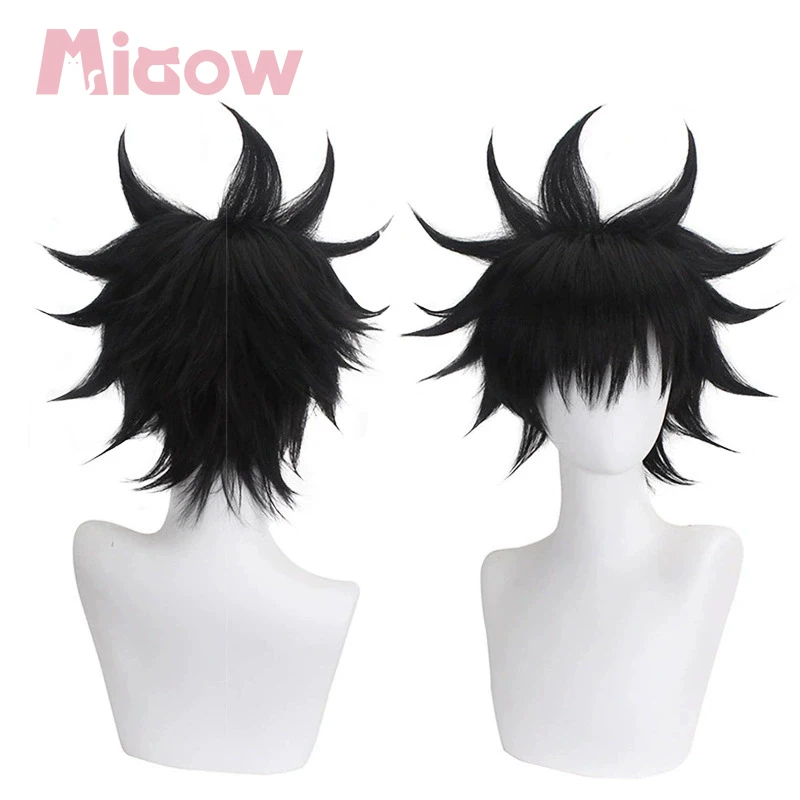 Heat Resistant Synthetic Cosplay Wig, Black Spiky Short Wig with Simulation Scalp for Anime Halloween Cosplay Party 3