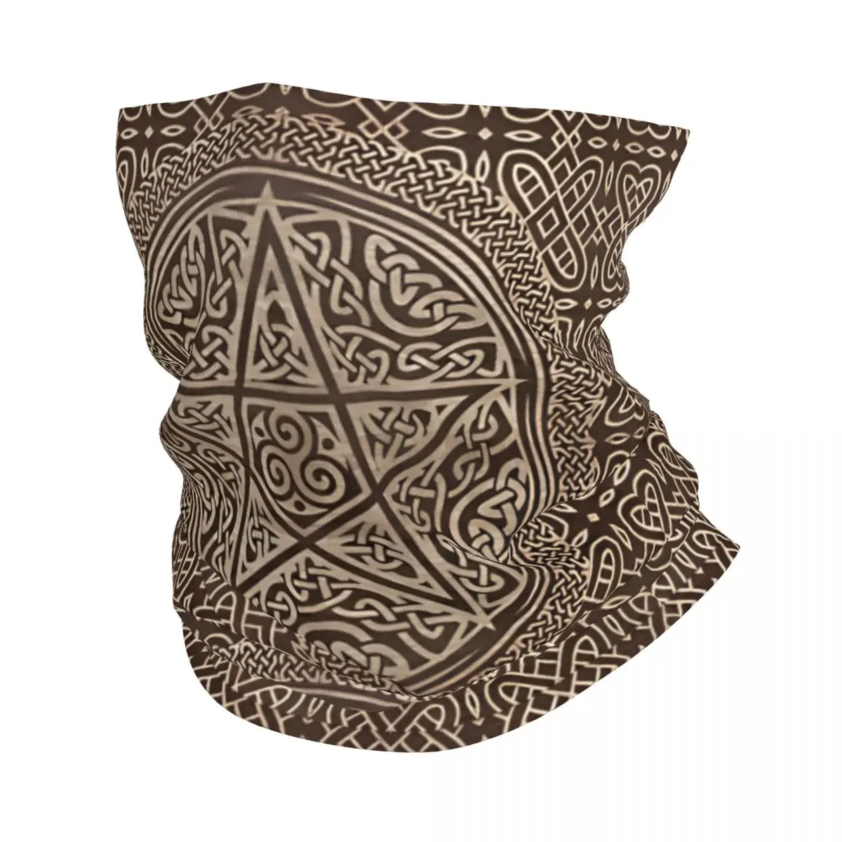 Pentagram Ornament Wooden Thin Bandana Neck Gaiter Wrap Scarf Headband Neck Cover